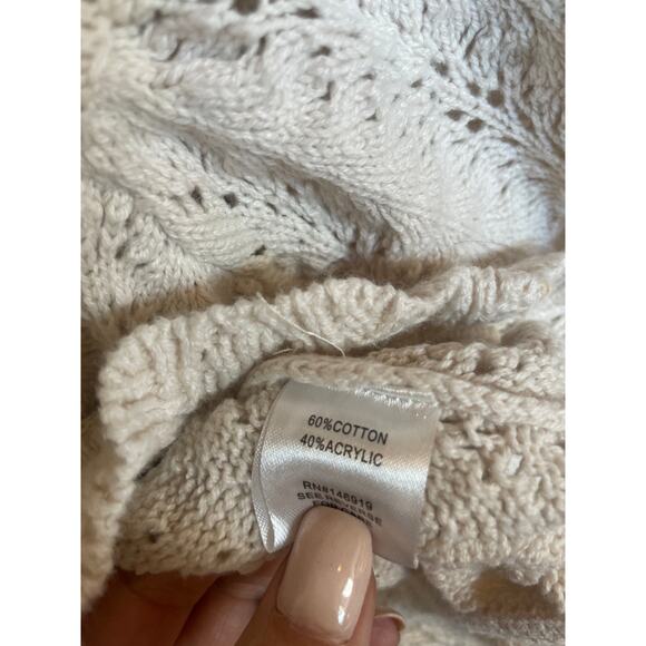 FRESHMAN 1996 Crochet Top Flutter Sleeve Small S - Picture 5 of 6